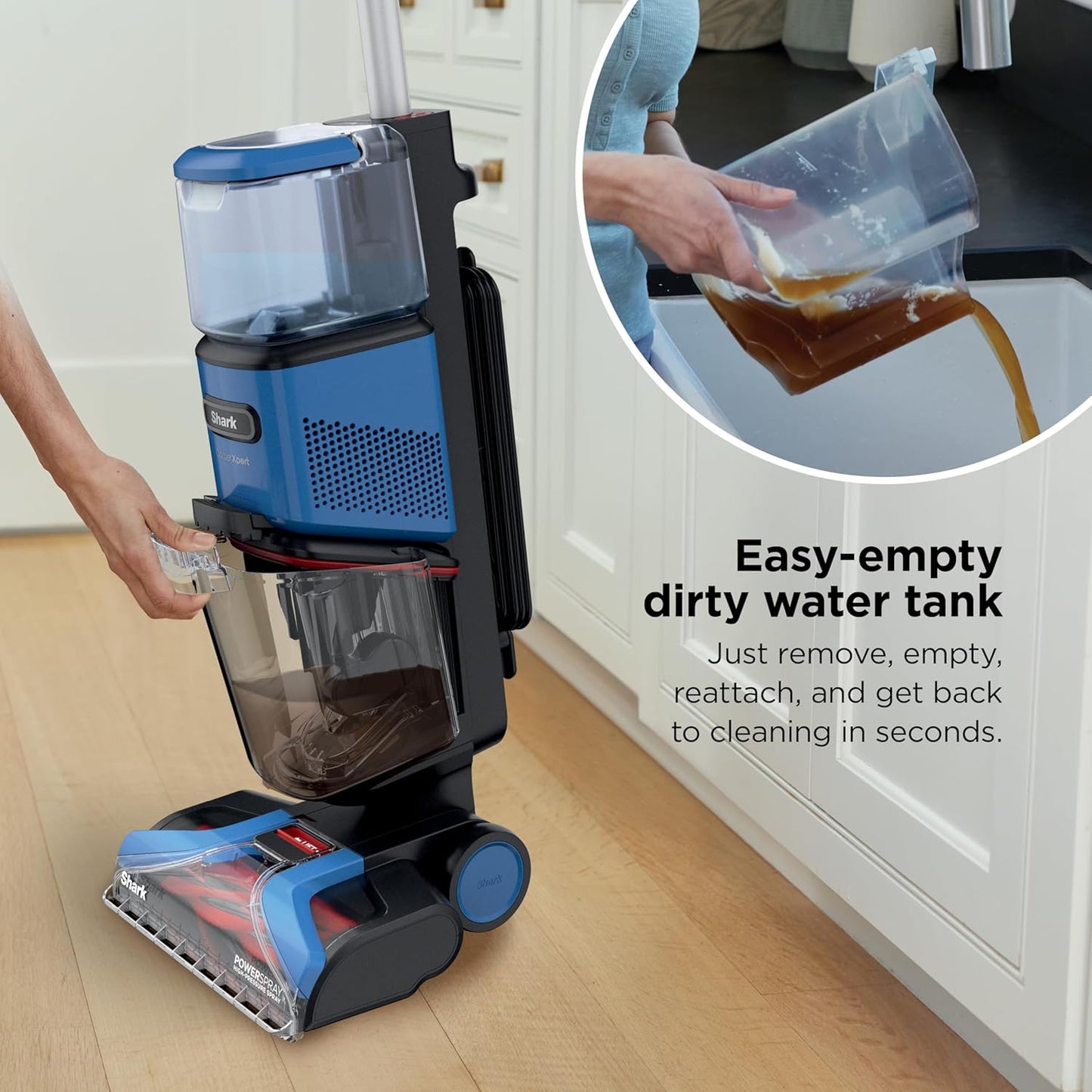 Shark CarpetXpert Upright Carpet & Area Rug Cleaner, Perfect for Pets, Lightweight & Powerful, Dirt, Grime, & Odor Removal, Carpet Shampooer, Cleaning Solution, Blue, EX121BRN