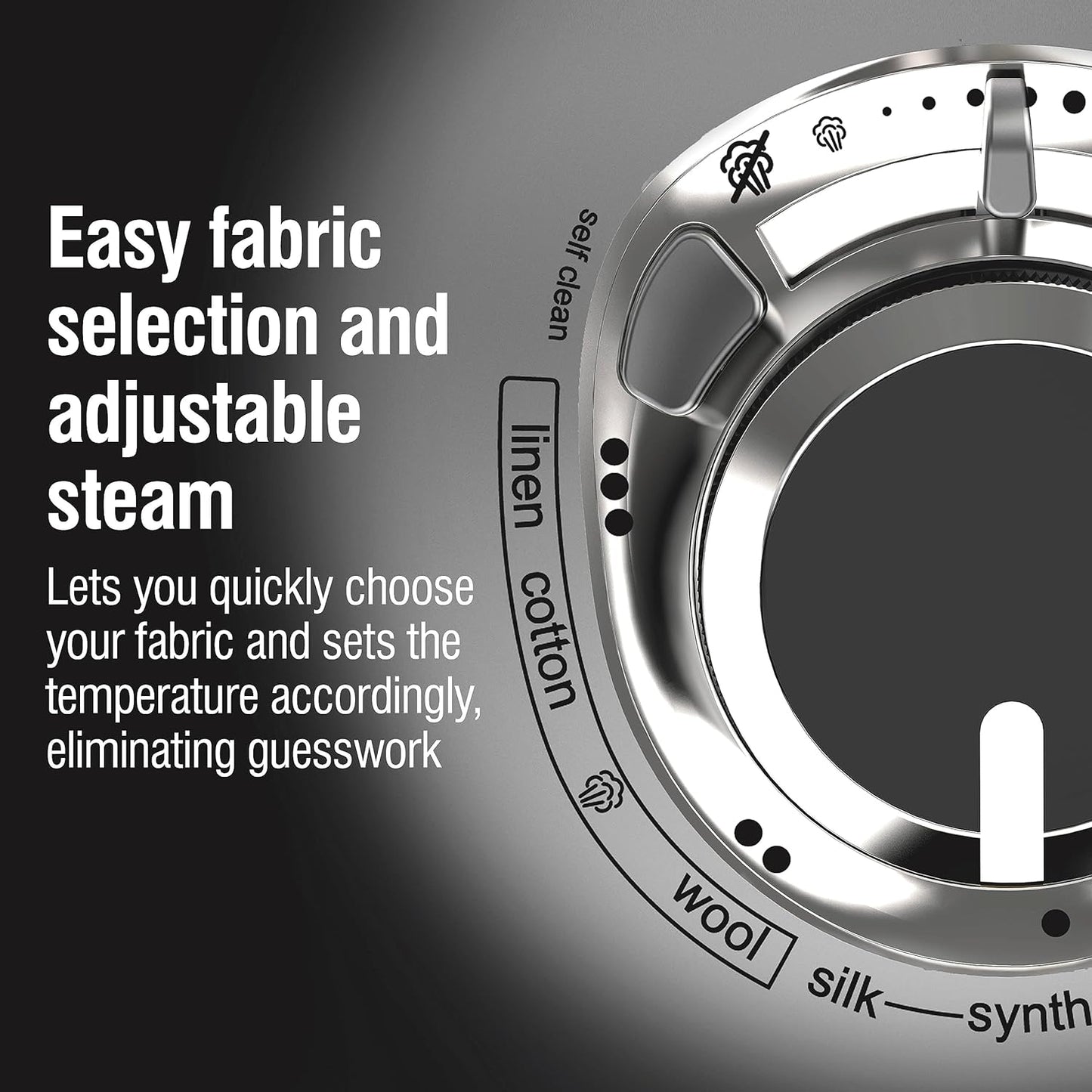 CHI Steam Iron for Clothes with 8’ Retractable Cord, 1700 Watts, 3-Way Auto Shutoff, 400+ Holes, Professional Grade, Temperature Control Dial, Titanium Infused Ceramic Soleplate, Black/Chrome (13109)