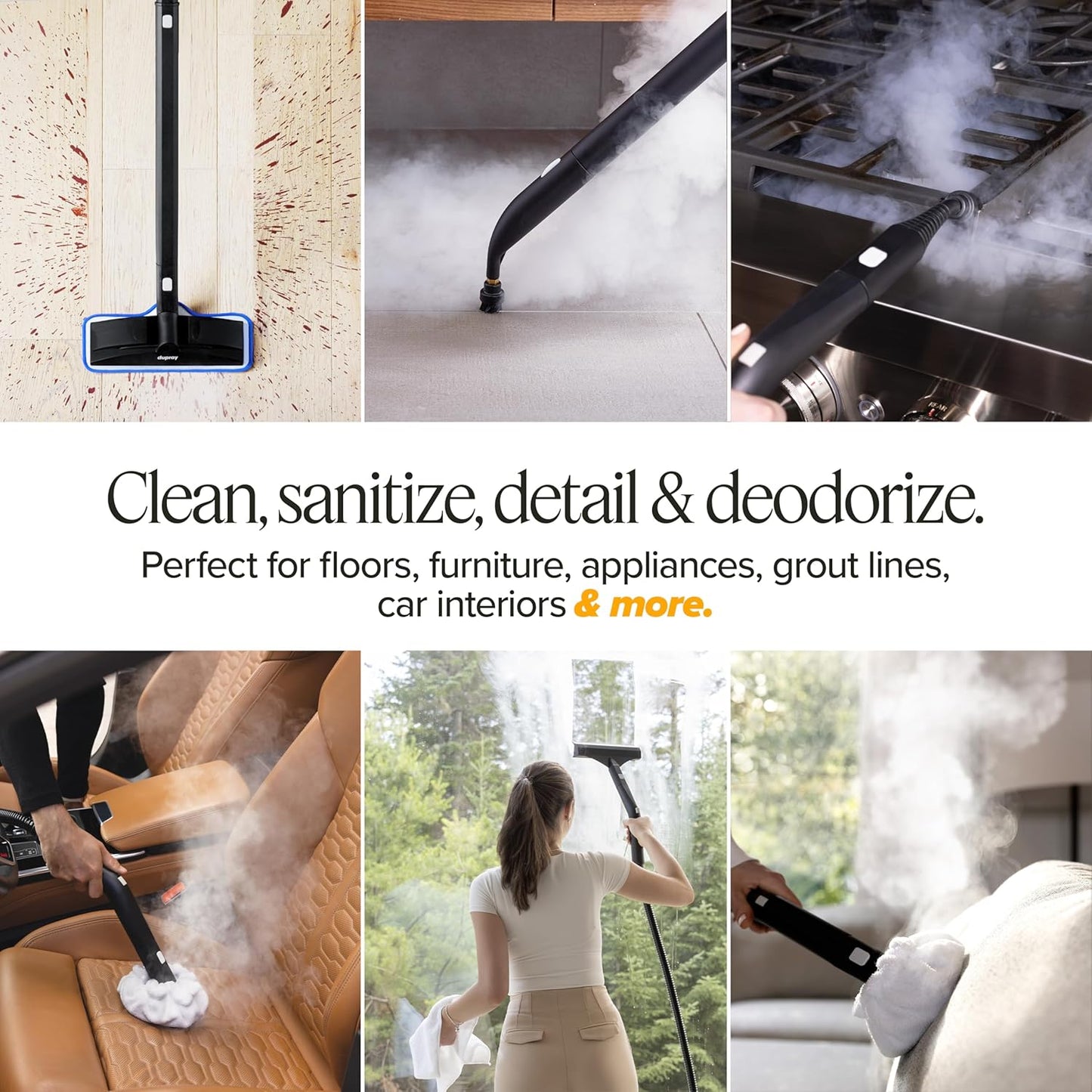 Dupray Neat Plus Steam Cleaner with 40-piece Accessory Kit - Powerful multi-purpose steamer designed for deep cleaning floors, upholstery, grout, and more. *Kills 99.9% of Bacteria & Viruses