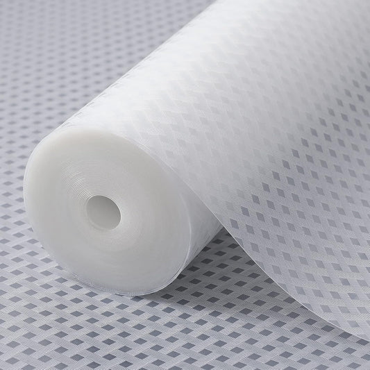 Shelf Liners for Kitchen Cabinets Refrigerator Liners Waterproof & Oil-Proof Kitchen Cupboard Liner Non-Slip Drawer Mats EVA Material Non Adhesive Fridge Liner for Shelves Diagonal Pattern Clear