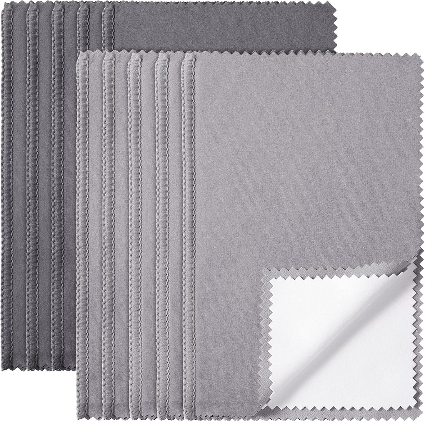 Breling 10 Pcs Silver Jewelry Polishing Cloths 6 x 8 inches Jewelry Cleaning Cloth Sterling Polish Cloths for Jewelry