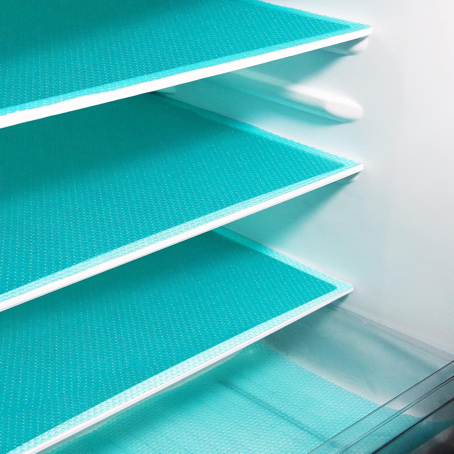 24Pcs Refrigerator Liners, Washable Fridge Liner Mats Covers Pads for Glass Shelf Cupboard Cabinet Drawer Home Kitchen Accessories Organization (Blue)