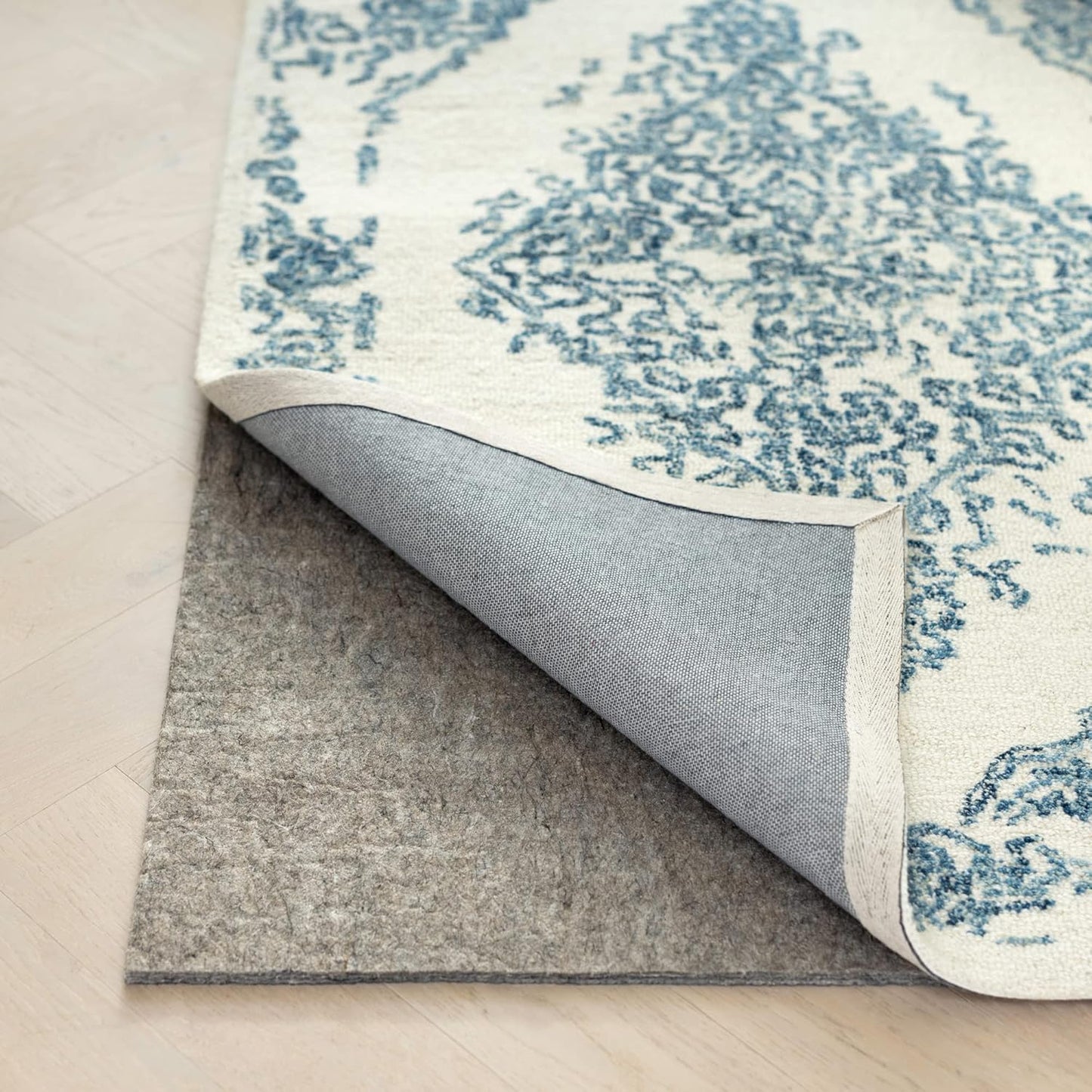 RUGPADUSA - Dual Surface - 2'x6' - 3/8" Thick - Felt + Rubber - Enhanced Non-Slip Rug Pad - Adds Comfort and Protection - for Hard Surface Floors