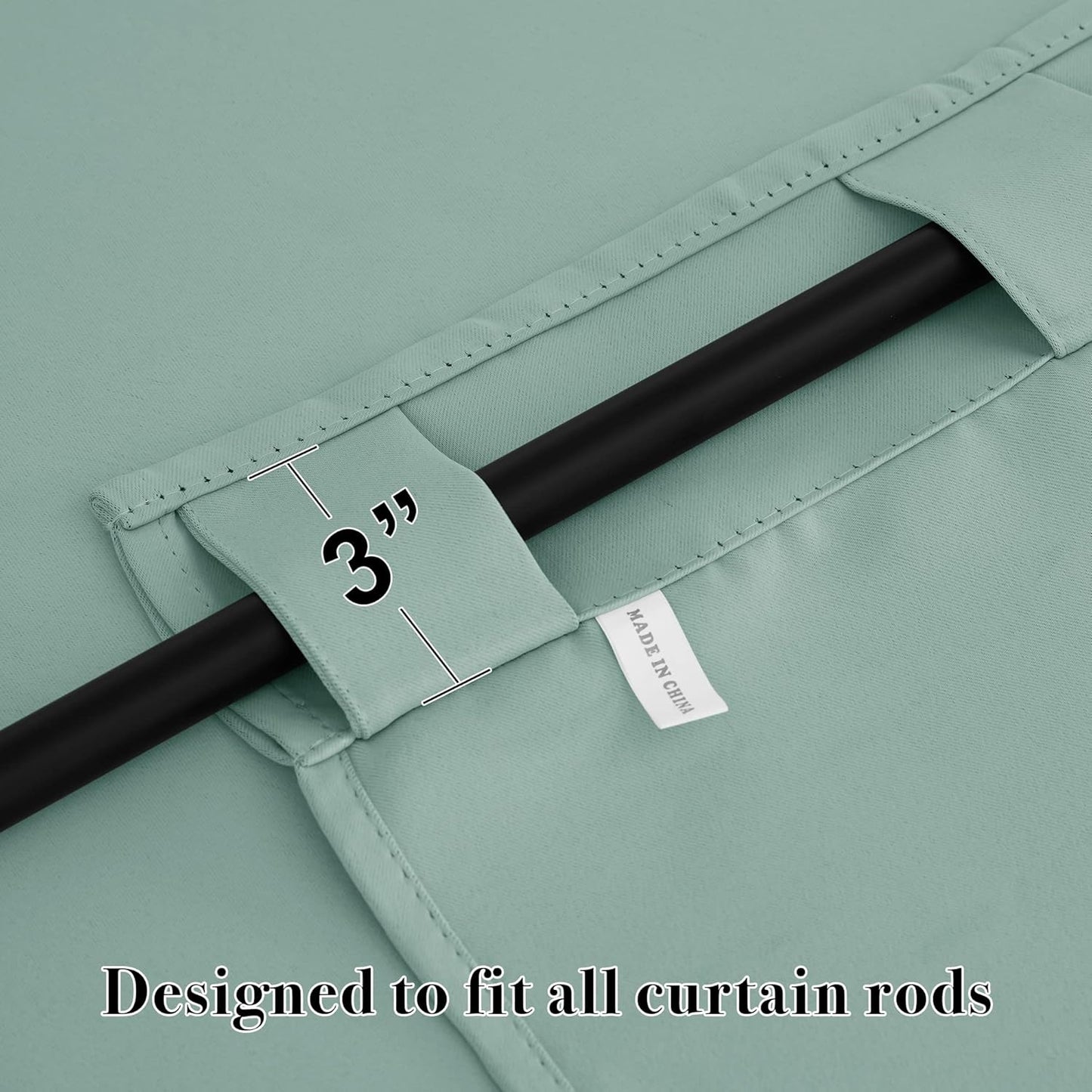 RYB HOME Blackout Curtains for Bathroom - Thermal Insulated Light Block Window Curtains, Back Tab & Rod Pocket Style for Kitchen Dining Kids Bedroom Basement, Wide 42 x Long 36, Aqua, 2 Panels