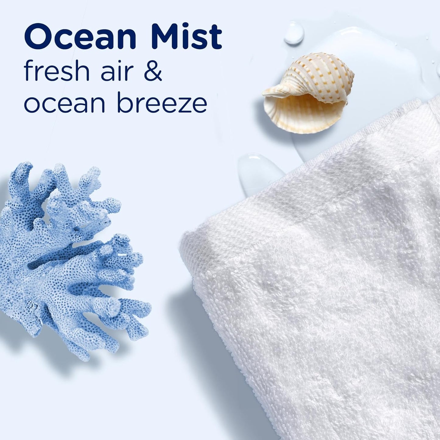 Downy Light Laundry Scent Booster Beads for Washer, Ocean Mist, 24 oz, with No Heavy Perfumes