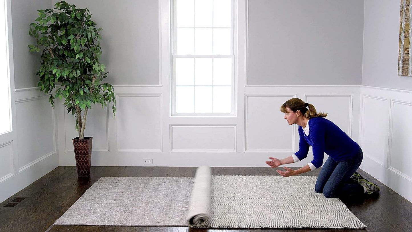 RUGPADUSA - Dual Surface - 10'x12' - 1/8" Thick - Felt + Rubber - Non-Slip Backing Rug Pad - Adds Low-Profile Comfort and Protection
