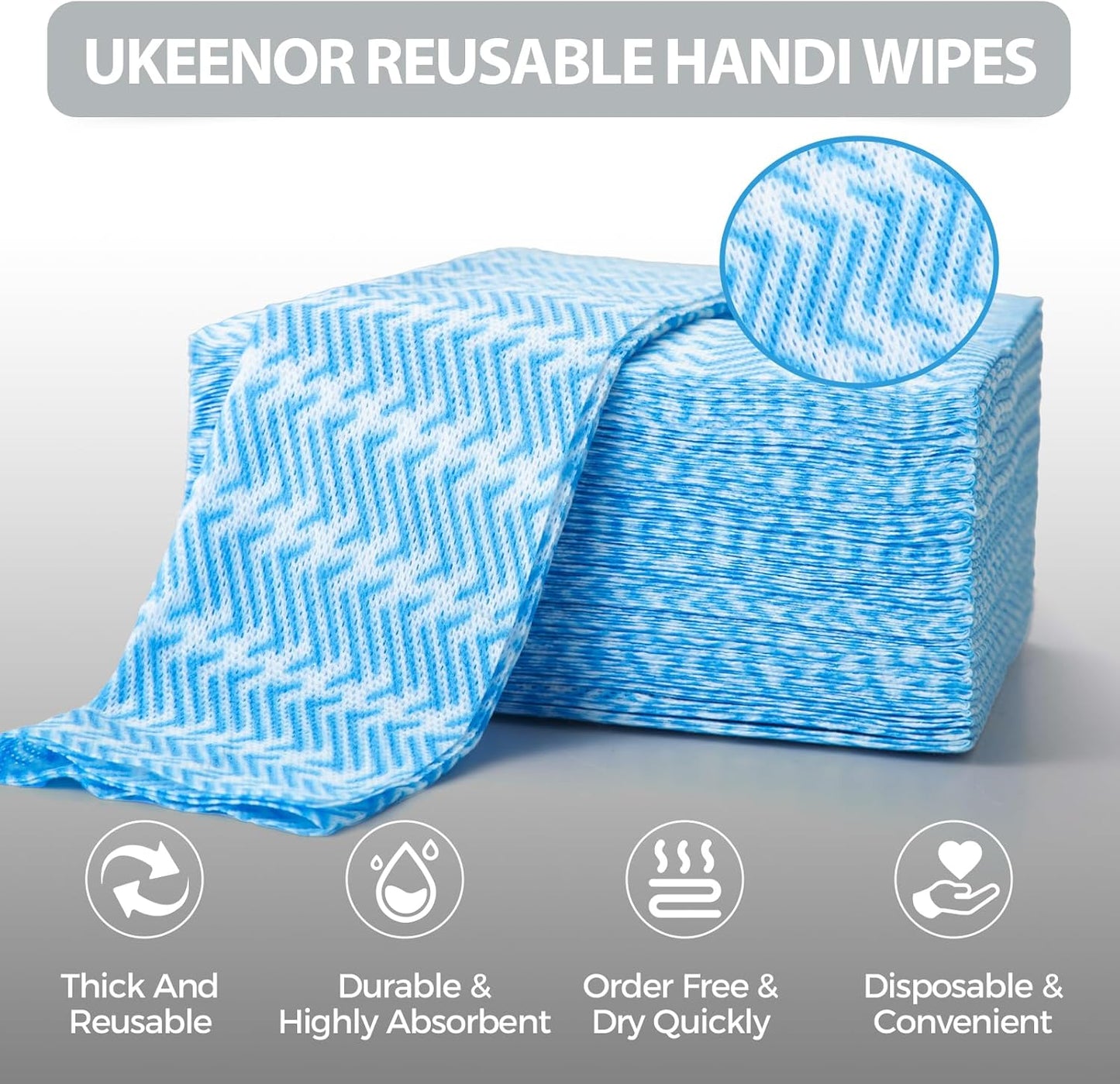 Disposable Cleaning Cloths Dry Handi Wipes Reusable Dish Cloths Multi Use Reusable Cleaning Towels,Machine Washable J Cloth,Heavy Duty Handy Wipes 13.7" X 15.7" 40 Count