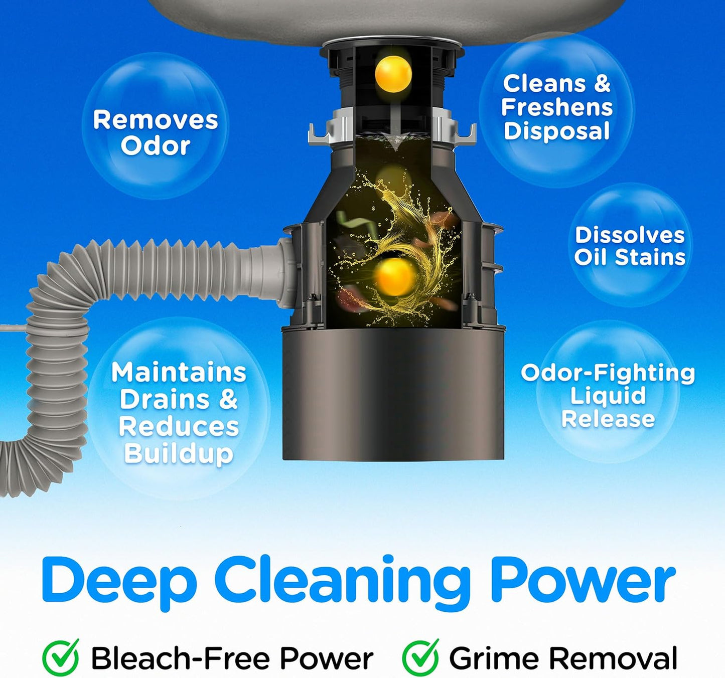 COMPAC HOME Plink Garbage Disposal Cleaner and Deodorizer, Air Fresheners for Garbage Disposal, Orange Scent, Home Cleaning Products for Kitchen Sink and Clogged Drains, Pack of 2 - 40 Count Total