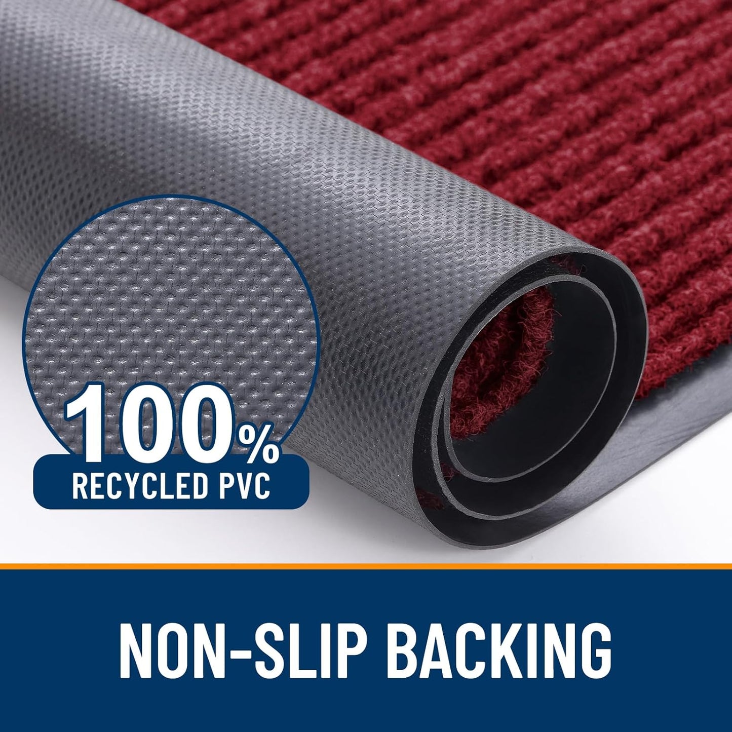 OLANLY Front Door Mat Indoor Outdoor Entrance, Waterproof Heavy Duty Doormat, Fade Resistant, Low Profile, Easy Clean Patio Porch Welcome Floor Mats for Entry, 36x24, Wine Red
