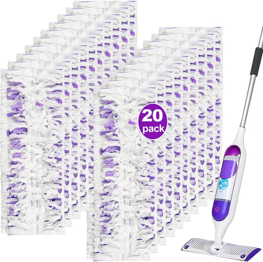 20 Count Disposable mop Pads Refills Compatible with Swiffer PowerMop Multi-Surface Mop and PowerMop Wood Mop, Replacement Pads Use for Floor Cleaning