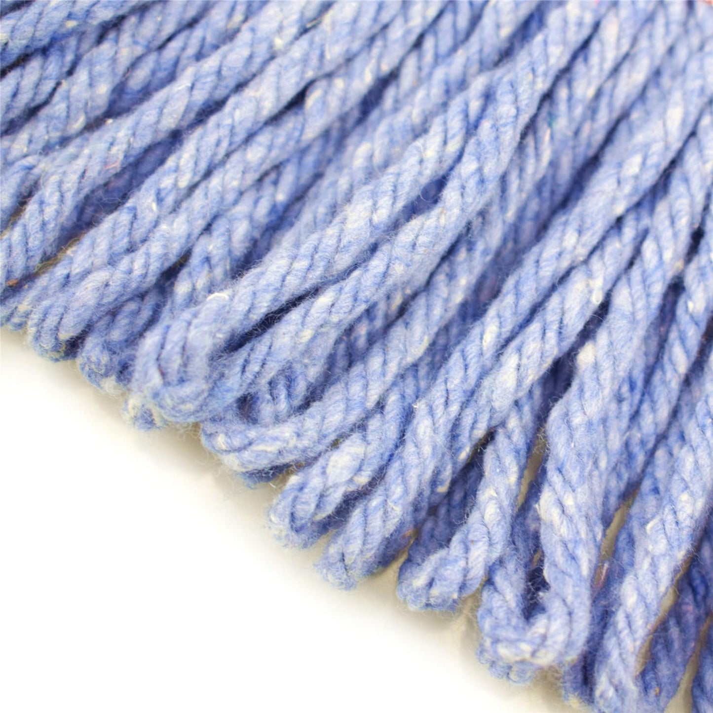 String Mop Heads Replacement Heavy Duty Commercial Grade Blue Cotton Looped End Wet Industrial Cleaning Mop Head Refills (6, Medium)