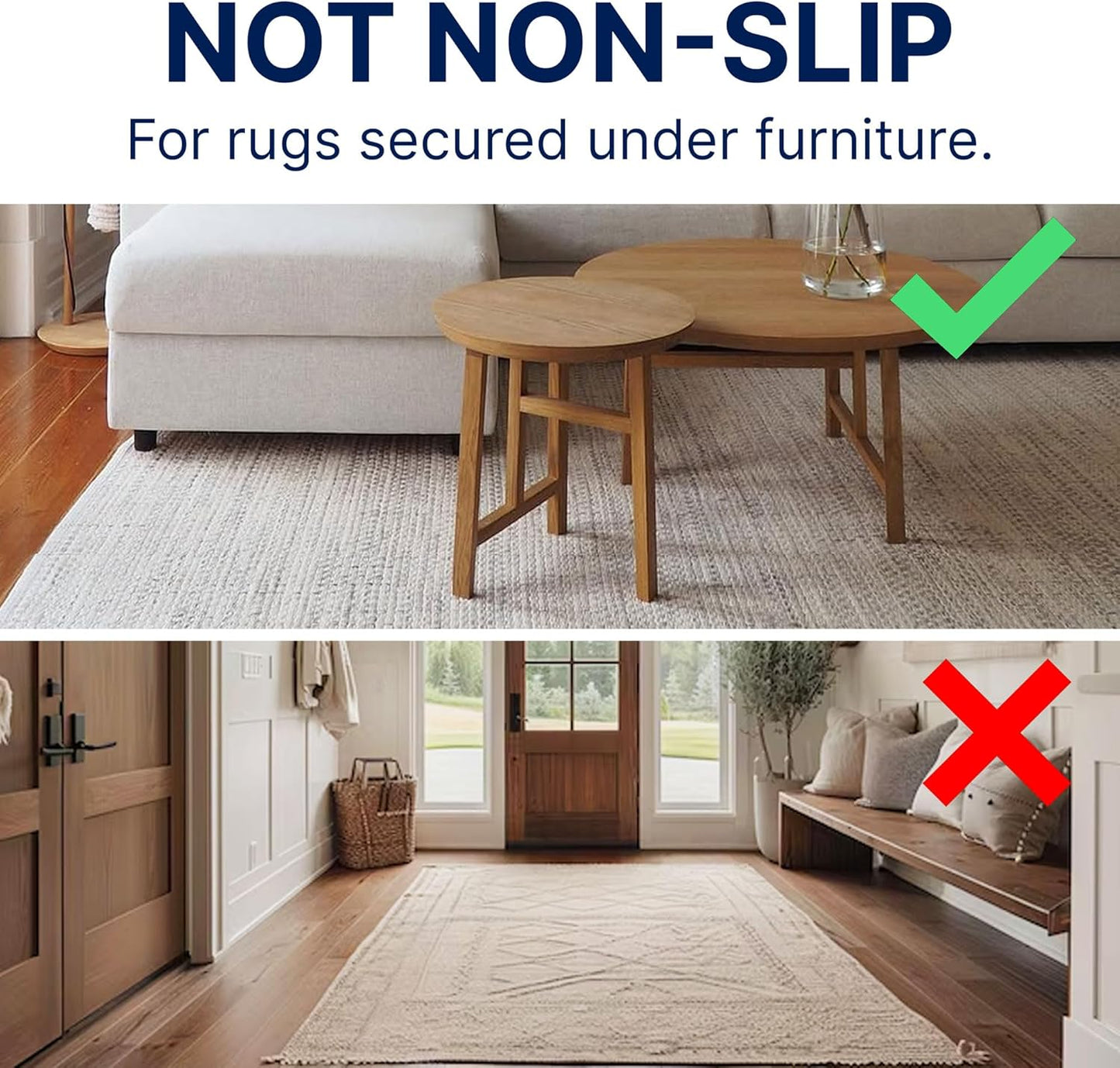 RUGPADUSA - Eco-Plush - 10'x13' - 1/2" Thick - 100% Felt - Luxurious Cushioned Rug Pad - Available in 3 Thicknesses, Many Custom Sizes