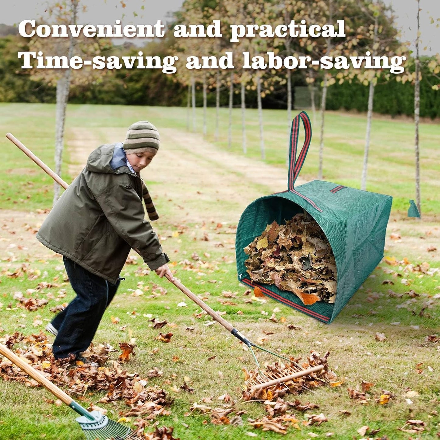 72 gallon Leaf Collector bags,4-Pack Yard Waste Bags,Large Dustpan-Type Lawn Bags, Leaf Bags for leaf vacuum Yard Debris,Grass Clippings,Collapsible Trash Can for Parties,Laundry,Camping
