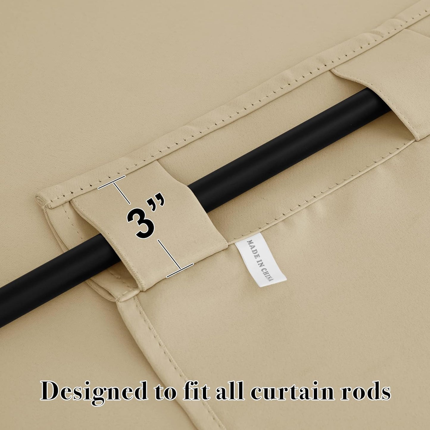 RYB HOME Small Window Curtains - Blackout Insualting Privacy Curtains for Kids Bedroom Kitchen Bathroom Basement Cafe Cabinet Tiers Drapes, 34 Width x 24 Length, 2 Panels, Biscotti Beige