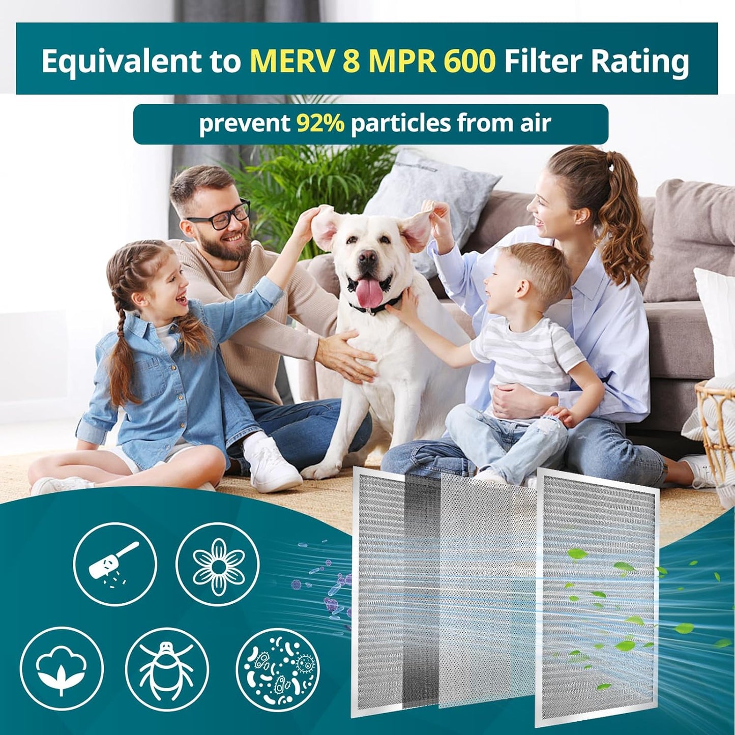 Torjim 20x30x1 Air Filter-MERV8, Washable & Reusable Electrostatic Air Filter, AC/HVAC Furnace Filter, Permanent Air Filter, Breathe Fresher, Easy Install