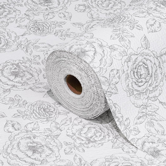 Drawer and Shelf Liner for Kitchen Cabinets Non-Adhesive, Non-Slip Cabinet Liner Shelf Paper Strong Grip Waterproof Easy to Clean for Kitchen Shelves Cupboard, Flower,17.5IN X 30FT