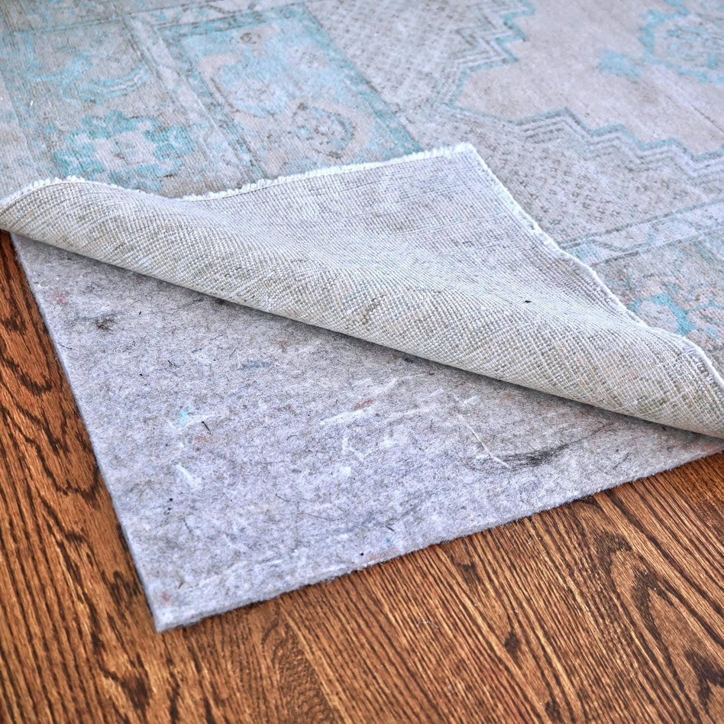 RUGPADUSA - Dual Surface - 4' Square - 1/8" Thick - Felt + Rubber - Non-Slip Backing Rug Pad - Adds Low-Profile Comfort and Protection