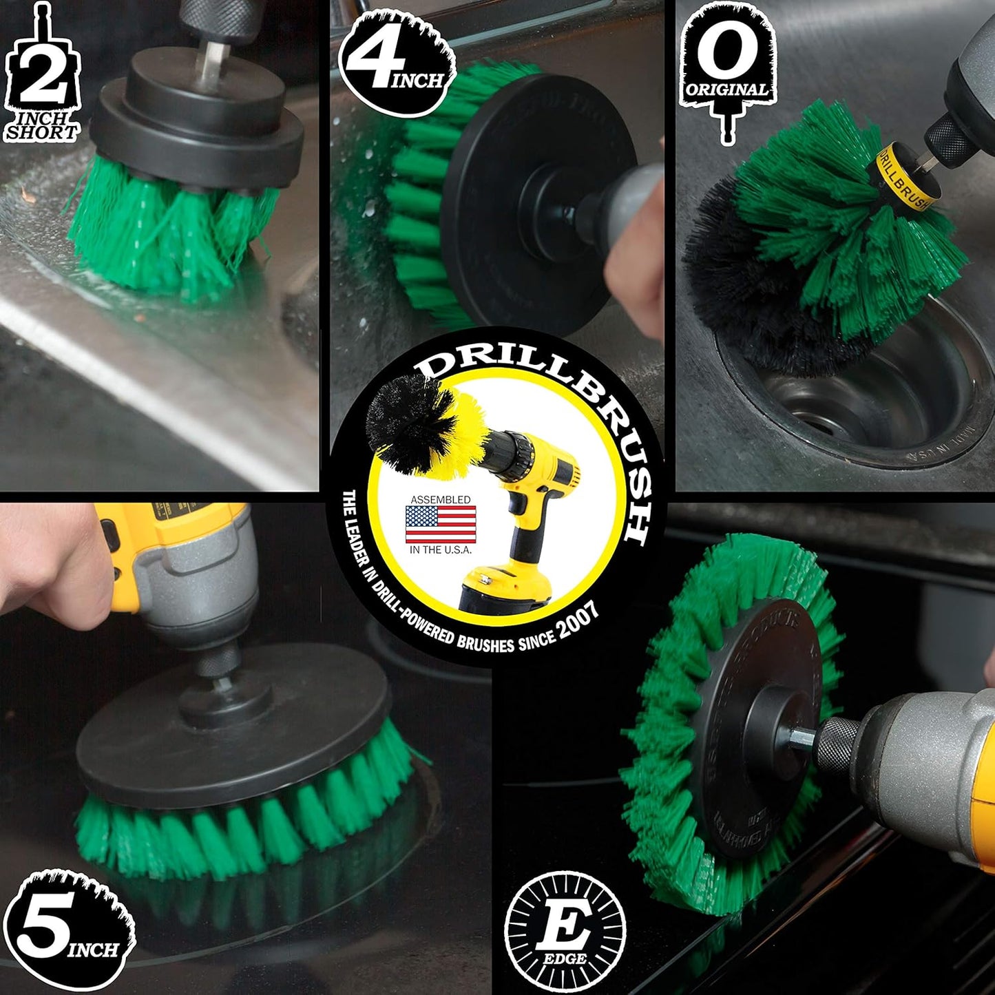 Kitchen Cleaning Supplies - Oven Scrubber Kit - Cast Iron Cleaner Brushes - Tabletop Scrubbers - Kitchen Accessories - Stove Top Cleaner - Fridge Scrub Brush - Stainless Steel Appliance Cleaning Kit