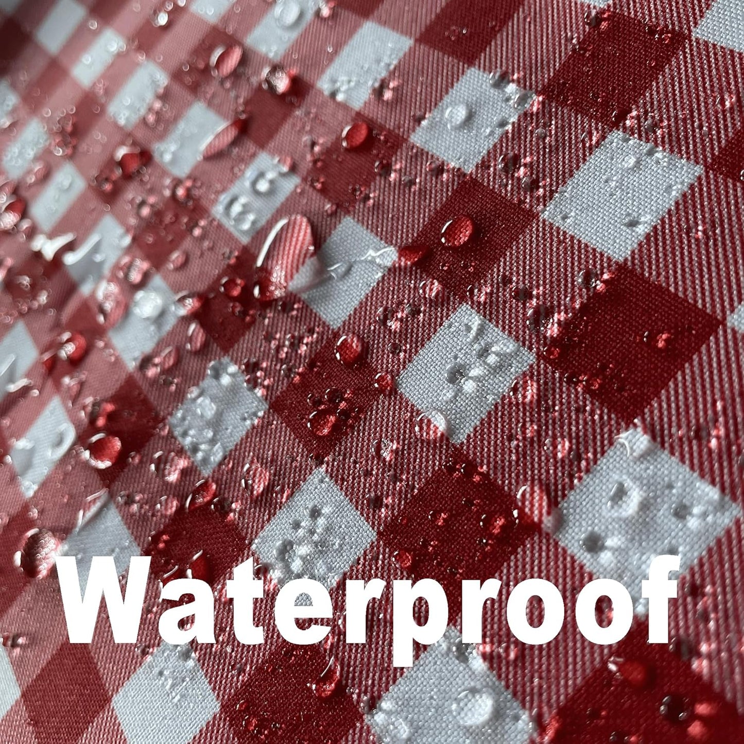 Waterproof Plaid Tablecloth Fabric - Square 58x58 Inch Classic Gingham Checker Table Cloth for Indoor/Outdoor Use - Buffalo Table Cover for Picnics, BBQs, and Parties