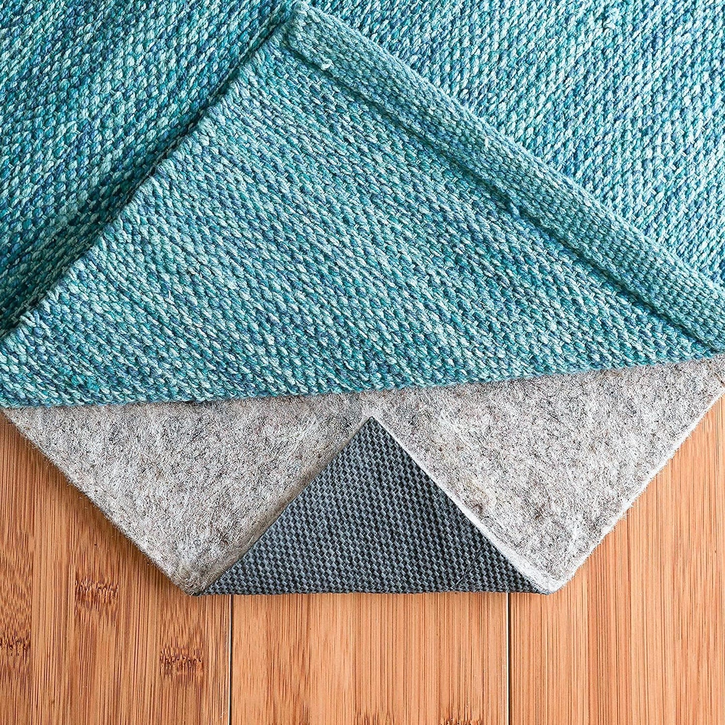 RUGPADUSA - Dual Surface - 6'x8' - 1/4" Thick - Felt + Rubber - Non-Slip Backing Rug Pad - Safe for All Floors