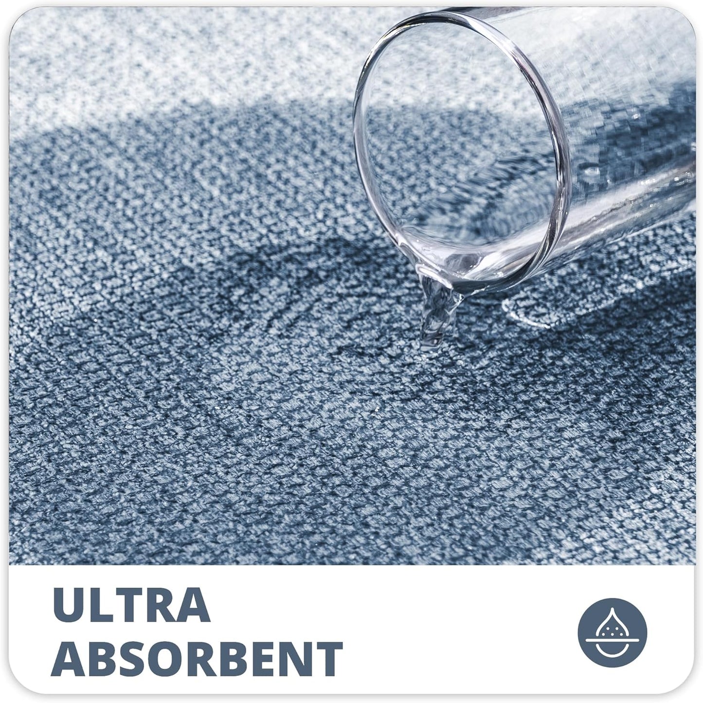 Toilet Rugs U Shaped Bathroom Rug,Machine Washable Non Slip Quick Dry Super Absorbent Ultra Thin Toilet Mats for Bathroom Toilet.Blue,1'8"x2'(20x24inch)