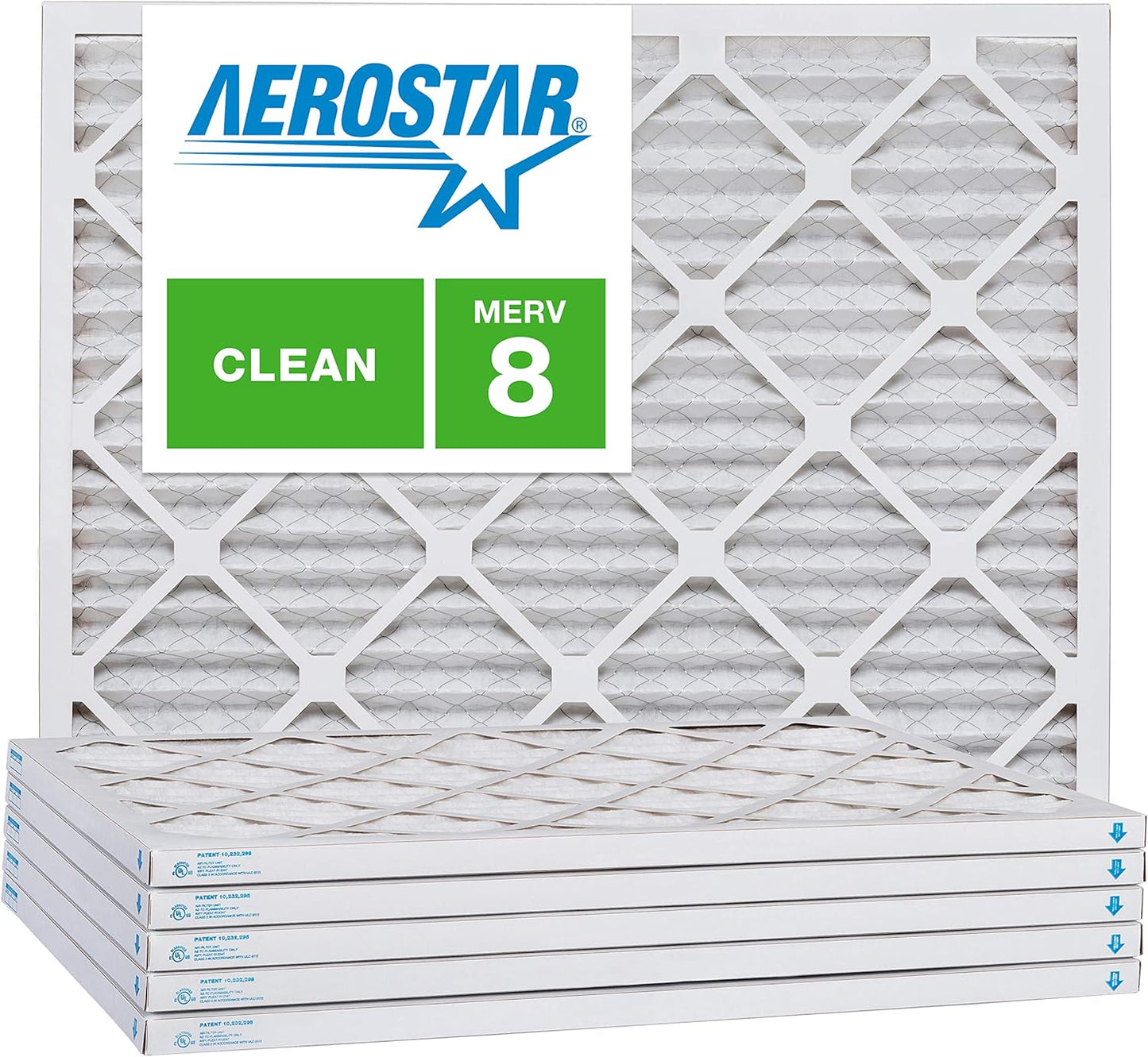 Aerostar 6x10x1 MERV 8, Pleated Air Filter, 6x10x1, Box of 6, Made in the USA