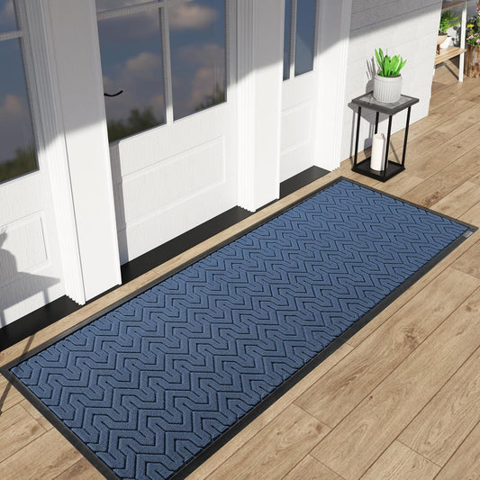 Yimobra 72x24 Indoor Outdoor Runner Rug, Heavy-Duty Waterproof Entrance Mat for High Traffic Areas, Commercial Grade Welcome Door Mat, Easy Clean, Blue